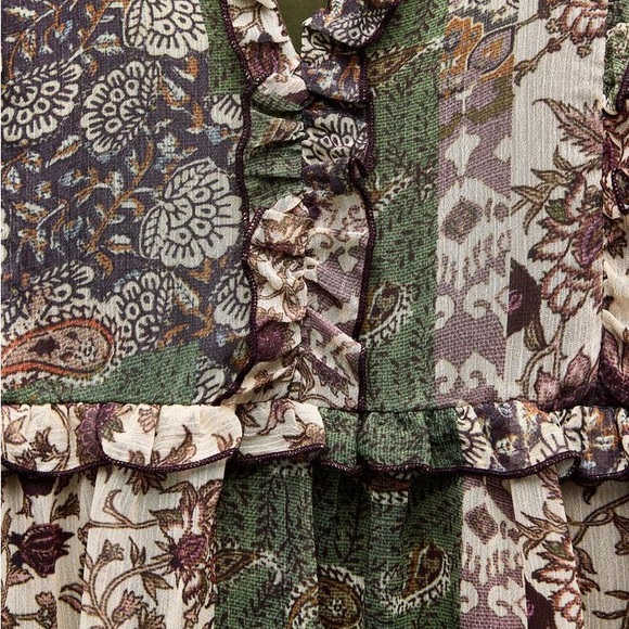 Zara Ruffled Print Mini Dress - Picture 10 of 12